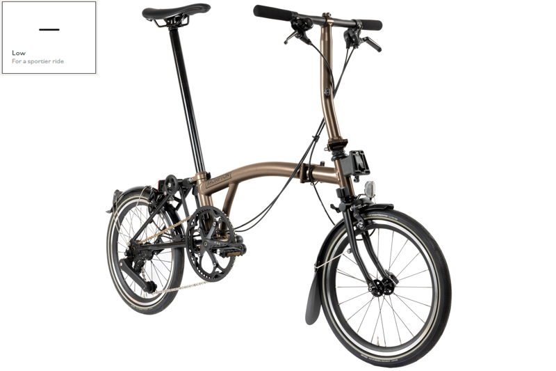 Brompton P Line Urban Folding Bike 2024 in Bronze Sky-9